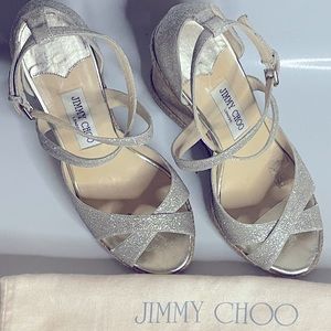 Jimmy Choo Silver Wedges